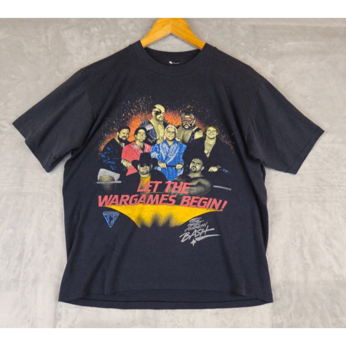 Vtg 80s Jcp Wrestling Wargames Rick Flair Dusty Rhodes Great American Bash Men M